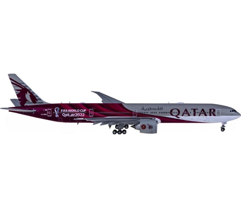 JC Wings Qatar Boeing 777-300ER A7-BEB Flaps down 1:400 Aircraft Pre-built  Airliner Model Display
