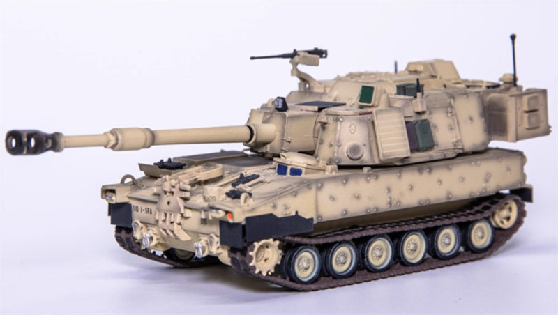 T-MODEL US M109A7 self-propelled howitzer 155mm w/ ammunition vehicle Sand colored style 1:72 Tank Pre-built Model