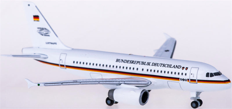 Herpa Luftwaffe for Flugbereitschaft for Airbus A319 15+03 1:500 Airplane Pre-built  Airliner Model Display