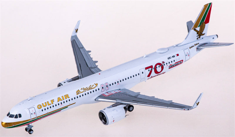 JC Wings Gulf Air Airbus A321neo A9C-NB 70th 1:400 Diecast Model view 2