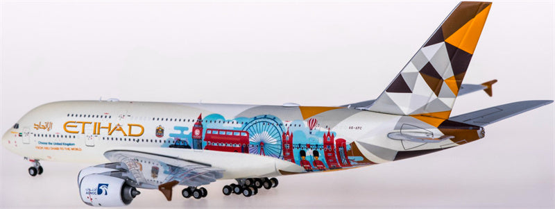 JC Wings Etihad Airways for Airbus A380 A6-APC Choose the United Kingdom 1:400 Airplane Pre-built  Airliner Model Display