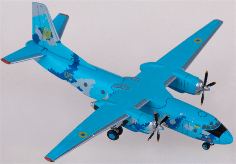 JC Wings Ukrainian Air Force for Antonov An-26 08 1:400 Airplane Pre-built  Airliner Model Display