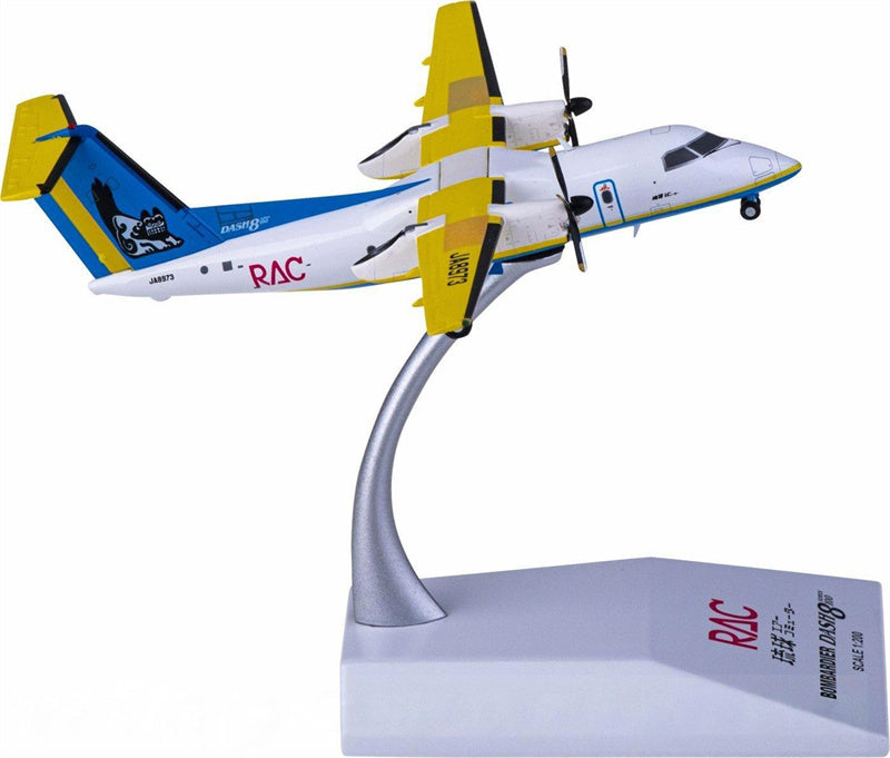 JC Wings Ryukyu Air Commuter for Bombardier for Dash 8-Q100 JA8973 1:200 Airplane Pre-built  Airliner Model Display
