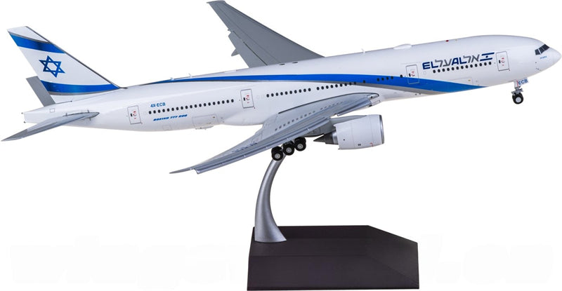 Geminijets 1:200 El Al Boeing 777-200ER 4X-ECB Flaps down Diecast Model view 2