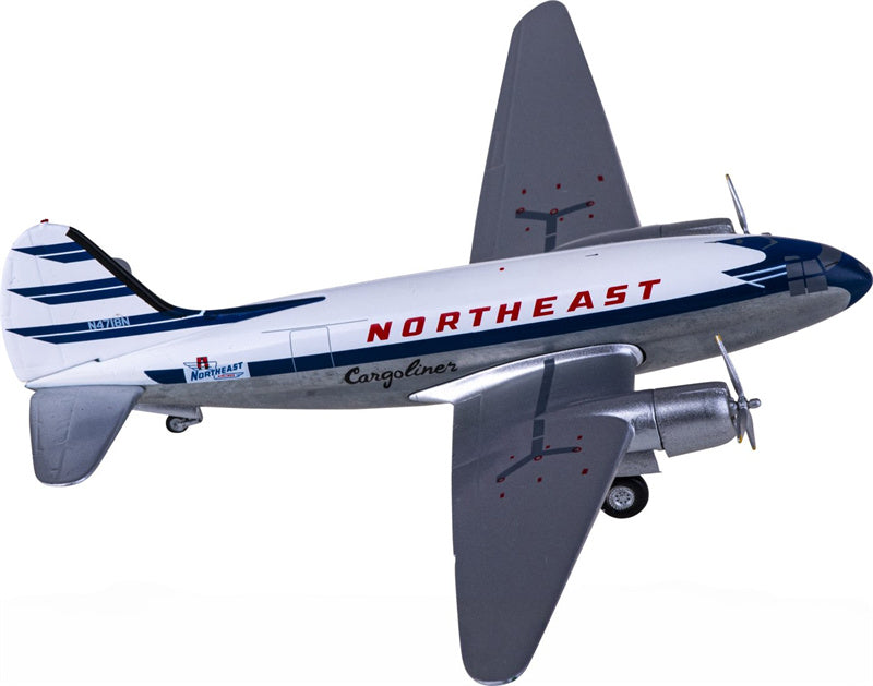 AeroClassics Northeast Airlines Curtiss C-46 N4718N 1:200 Diecast Model view 2