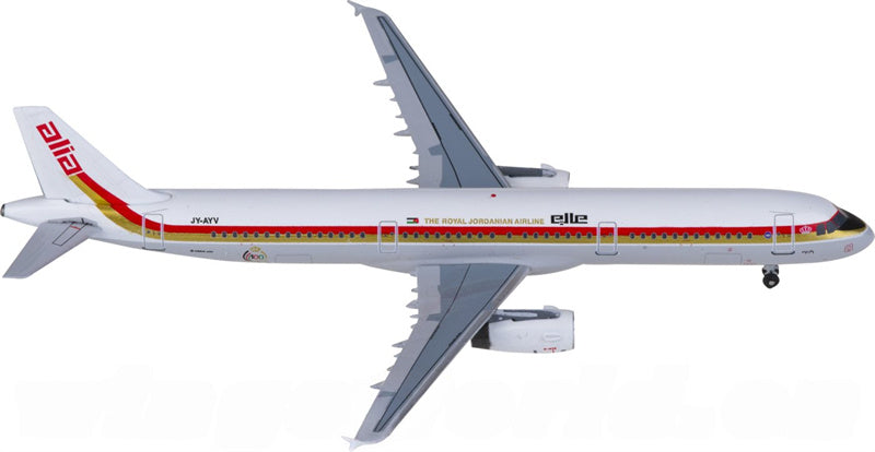AeroClassics Royal Jordanian Airlines Airbus A321 JY-AYV Alia Retro 1:400 Diecast Model view 3