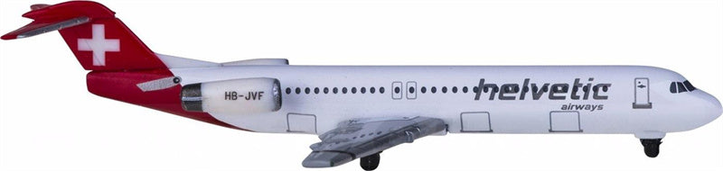 Herpa Helvetic Airways Fokker 100 HB-JVF 1:500 Diecast Model view 2