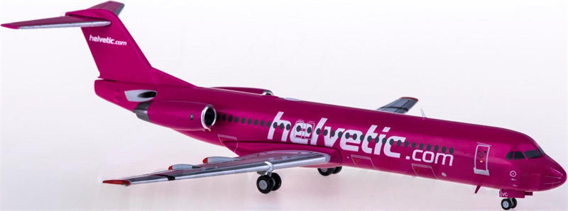 Herpa Helvetic Airways for Fokker 100 HB-JVC 1:200 Airplane Pre-built  Airliner Model Display