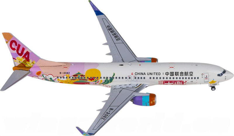 NG Models China United Airlines Boeing 737-800 B-208Z 1:400 Diecast Model view 4