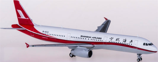 JC Wings Shanghai Airlines for Airbus A321 B-6642 1:400 Airplane Pre-built  Airliner Model Display
