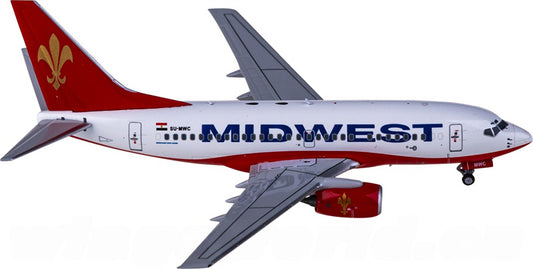 NG Models Midwest Airlines Boeing 737-600 SU-MWC 1:400 Diecast Model view 1