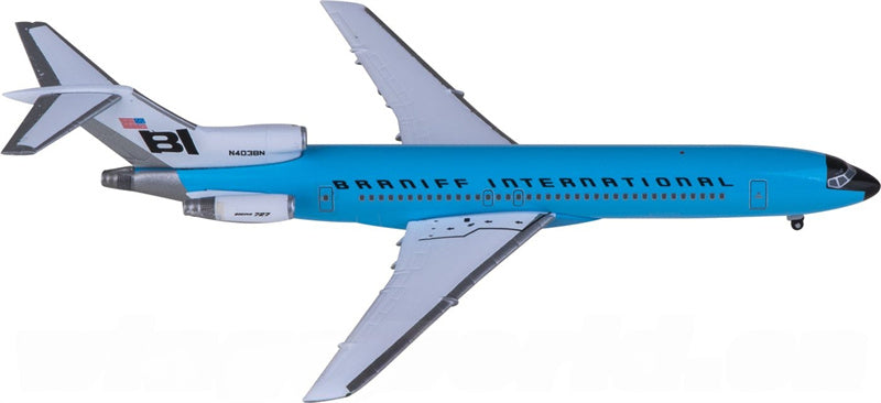 Herpa Braniff International Boeing 727-200 N403BN 1:500 Aircraft Pre-built  Airliner Model Display