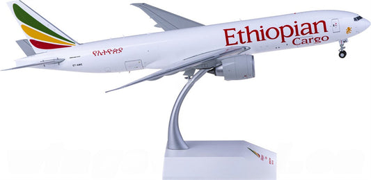 JC Wings Ethiopian Airlines Cargo Boeing 777-200LRF ET-AWE Interactive 1:200 Diecast Model view 1