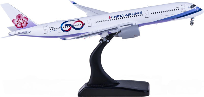 JC Wings China Airlines Airbus A350-900XWB B-18917 60th Anniversary Flaps Down 1:400 Diecast Model view 3