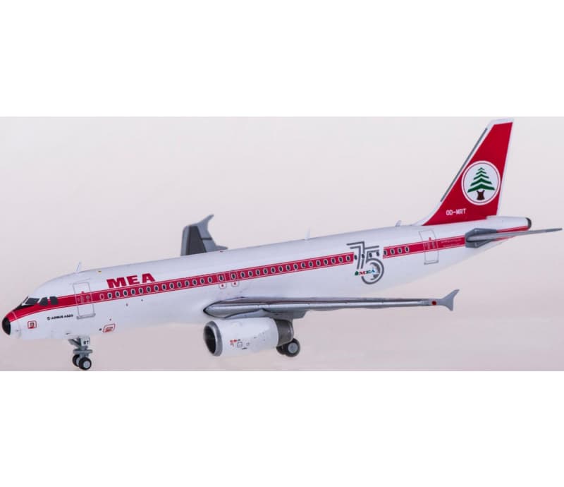 JC Wings Middle East Airlines MEA Airbus A320 OD-MRT Retro painting 1:400 Aircraft Pre-built  Airliner Model Display