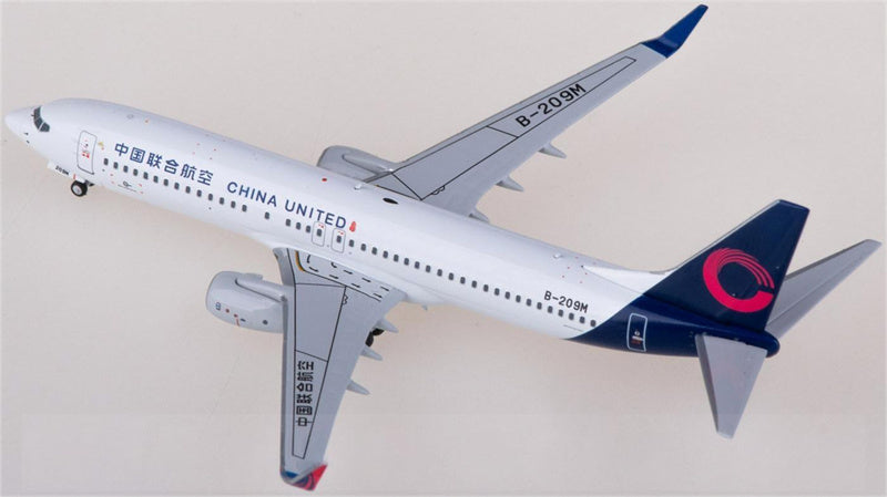 NG Models China United Airlines Boeing 737-800 B-209M 1:400 Diecast Model view 1