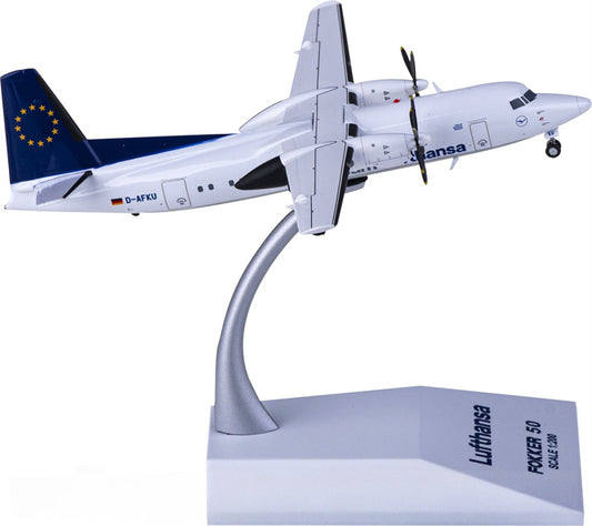JC Wings Lufthansa Fokker 50 D-AFKU 1:200 Diecast Model view 1