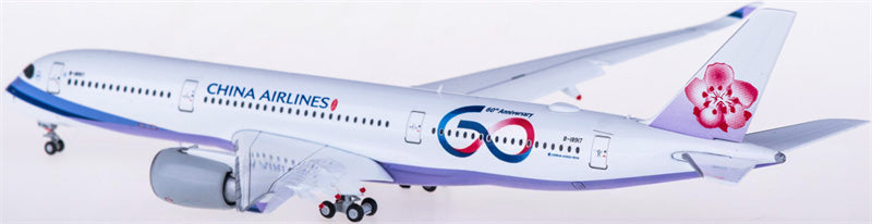 JC Wings China Airlines Airbus A350-900XWB B-18917 60th Anniversary Flaps Down 1:400 Diecast Model view 4
