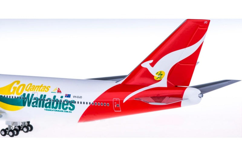 Herpa Qantas Boeing 747-400 VH-OJO Rugby livery 1:200 Aircraft Pre-built  Airliner Model Display