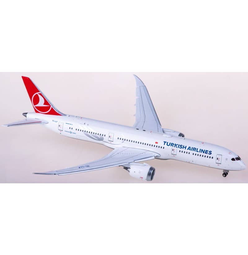 JC Wings Turkish Airlines Boeing 787-9 Dreamliner TC-LLF Flaps down 1:400 Aircraft Pre-built  Airliner Model Display