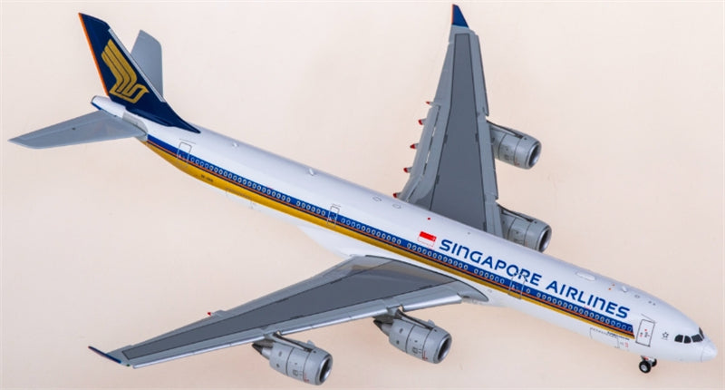 Hxmodels Singapore Airlines Airbus A340-500 9V-SGB flaps down 1:400 Diecast Model view 1