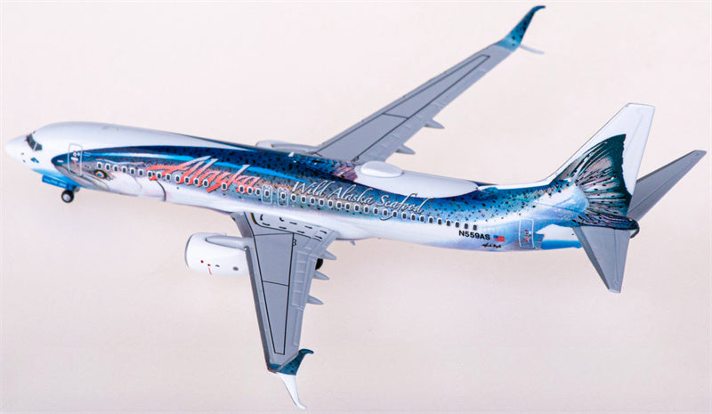 NG Models Alaska Airlines Boeing 737-800 N559AS 1:400 Diecast Model view 3