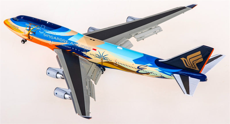 JC Wings 1:400 Singapore Airlines Boeing 747-400 9V-SPK Flaps down Diecast Model view 3