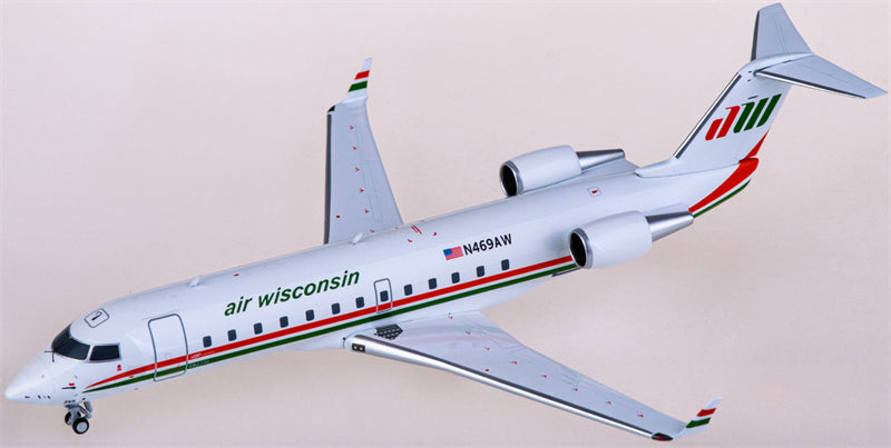 NG Models Air Wisconsin for Bombardier CRJ200LR N469AW 1:200 Airplane Pre-built Airliner Model Display