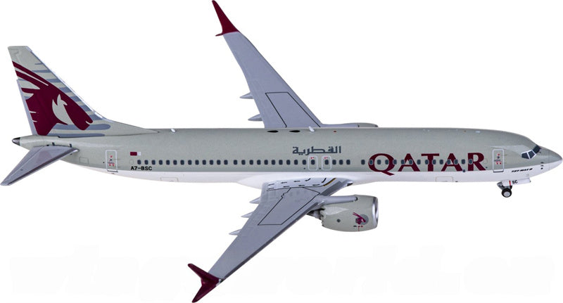 NG Models Qatar Boeing 737 MAX 8 A7-BSC 1:400 Diecast Model view 2
