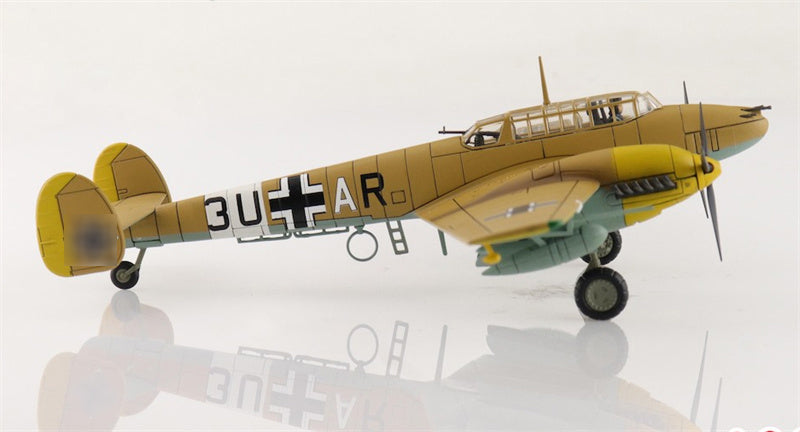 HOBBY MASTER Bf110E-2 Messerscmitt Luftwaffe 3U+AR 7./ZG 26 Italy 1941 (special weathered version) 1:72 Aircraft Pre-built Model