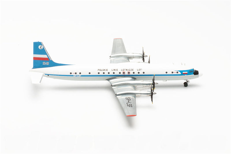 Herpa LOT Ilyushin Il-18 SP-LSF 1:200 Diecast Model view 1
