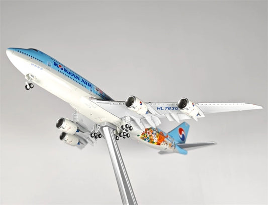 YY Wings Korean Air for Boeing 747-8 HL7630 Flaps Down llth Children's Drawing Contest Livery 1:400 Airplane Pre-built  Airliner Model Display