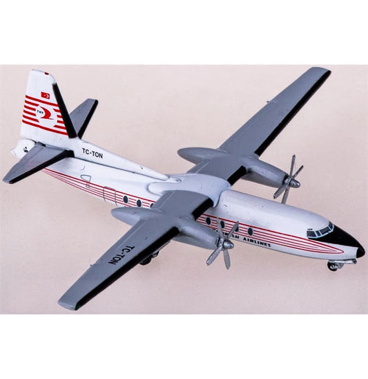 AeroClassics Turkish Airlines Fokker F-27 TC-TON 1:400 Aircraft Pre-built  Airliner Model Display