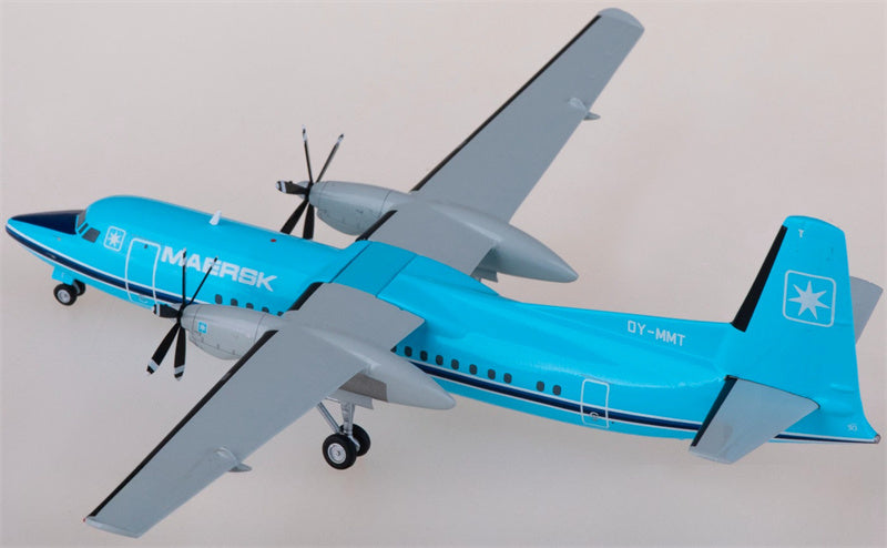 Herpa Maersk Air Fokker 50 OY-MMT 1:200 Aircraft Pre-built  Airliner Model Display