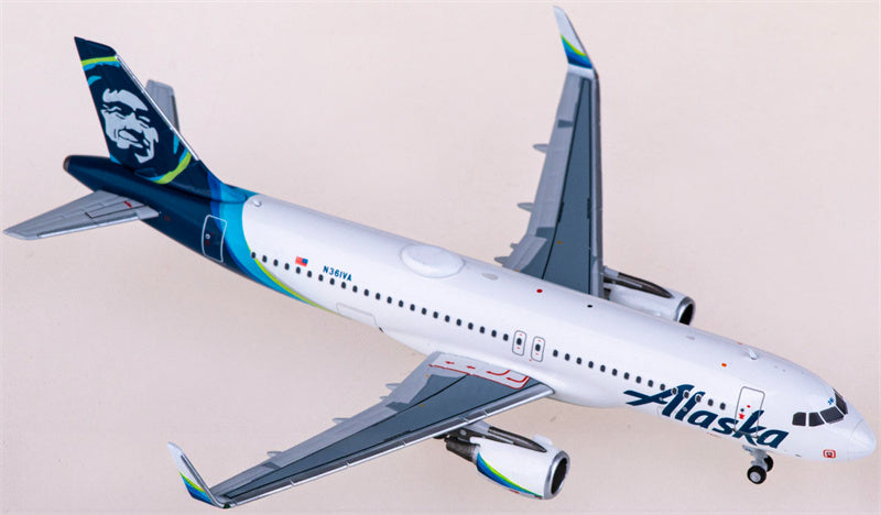 NGモデル アラスカ航空 エアバスA320 N361VA 1:400スケール 飛行機 組み立て済み旅客機モデル ディスプレイ