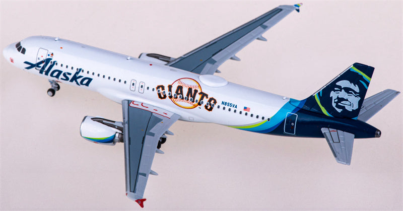 NGモデル アラスカ航空 エアバスA320 N855VA 1:400スケール 飛行機 組み立て済み旅客機モデル ディスプレイ