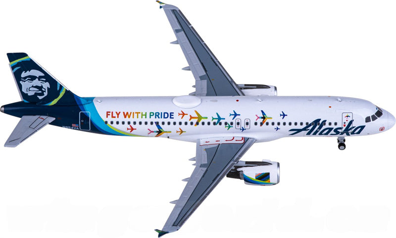 NG Models Alaska Airlines Airbus A320 N854VA 1:400 Diecast Model view 1
