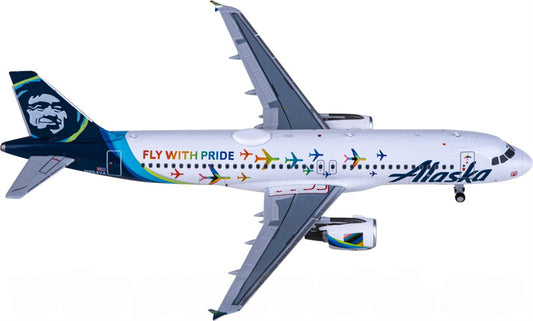 NG Models Alaska Airlines Airbus A320 N854VA 1:400 Diecast Model view 1