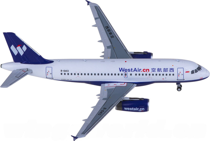 NG Models West Air Airbus A319 B-6413 1:400 Diecast Model view 2
