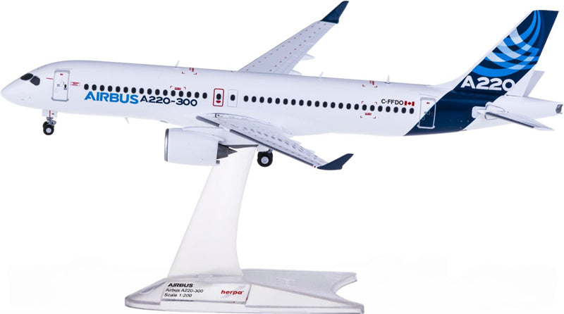 Herpa Airbus A220-300 C-FFDO House Color 1:200 Aircraft Pre-built  Airliner Model Display