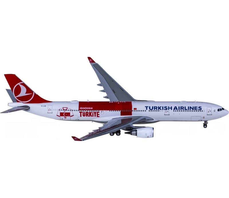 JC Wings Turkish Airlines Airbus A330-300 TC-LND 1:400 Aircraft Pre-built  Airliner Model Display
