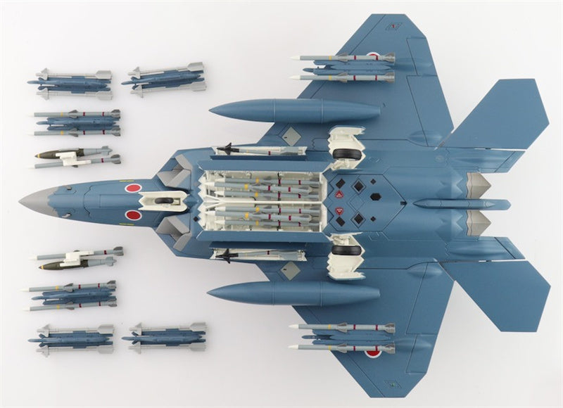 HOBBY MASTER Lockheed F-22 Raptor Sea Camouflage 37-8322 3rd Sq Japan JASDF (pseudo scheme) (with 8 x AAM-3 under the wings) 1:72 Aircraft Pre-built Model