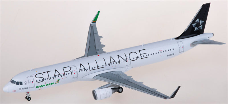 JC Wings EVA Air Airbus A321 B-16206 Star Alliance 1:200 Diecast Model view 3