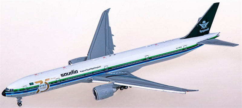 JC Wings Saudia Boeing 777-300ER HZ-AK28 75 Years Flaps Down 1:400 Diecast Model view 1