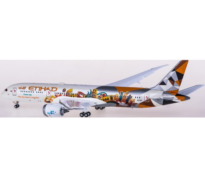 JC Wings Etihad Airways Boeing 787-9 Dreamliner A6-BLH Choose Italy Livery Flaps down 1:400 Aircraft Pre-built  Airliner Model Display