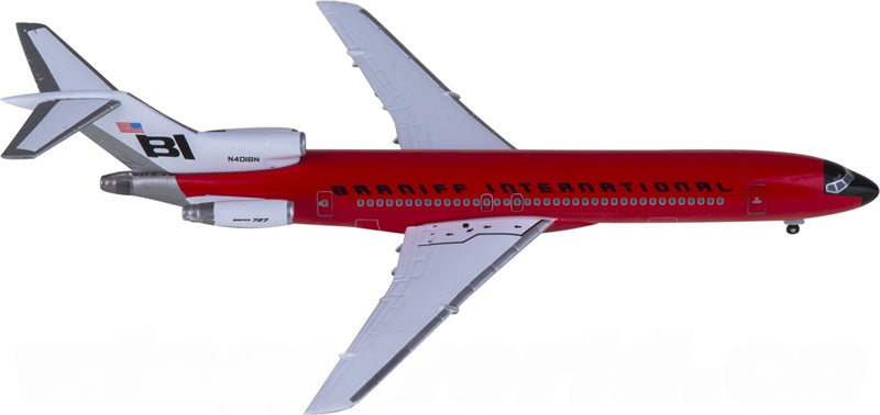 Herpa Braniff International Boeing 727-200 N401BN 1:500 Aircraft Pre-built  Airliner Model Display