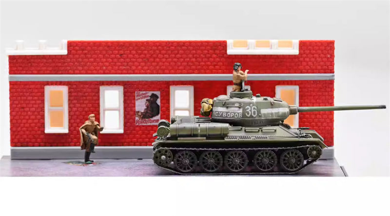 3R T-34 tank with Berlin Scens and figure #36 1:72 Tank Pre-built Model