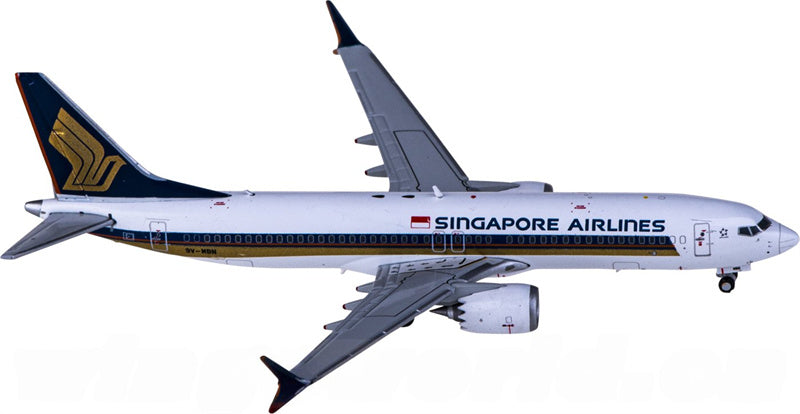 JC Wings Singapore Airlines Boeing 737 MAX 8 9V-MBN 1:400 Diecast Model view 1
