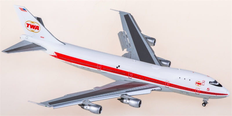Patriot TWA for Trans World Airlines for Boeing 747-100 N93101 flaps down 1:400 Aircraft Pre-built  Airliner Model Display