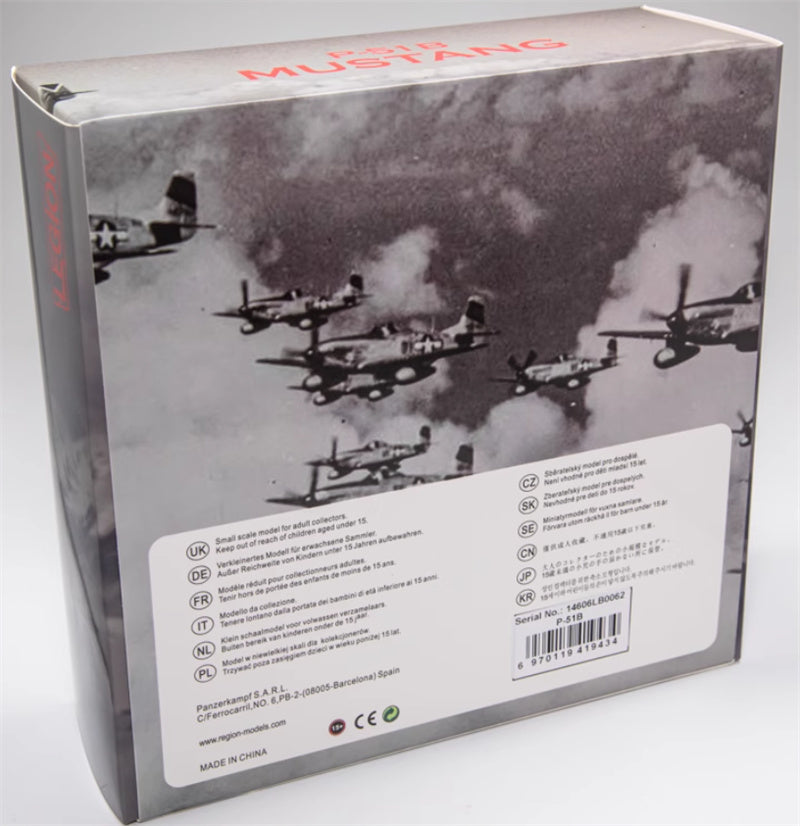 FLOZ The 355th Squadron 358th Air Wing US P-51B Mustang II fighter 1:72 Aircraft Pre-built Model